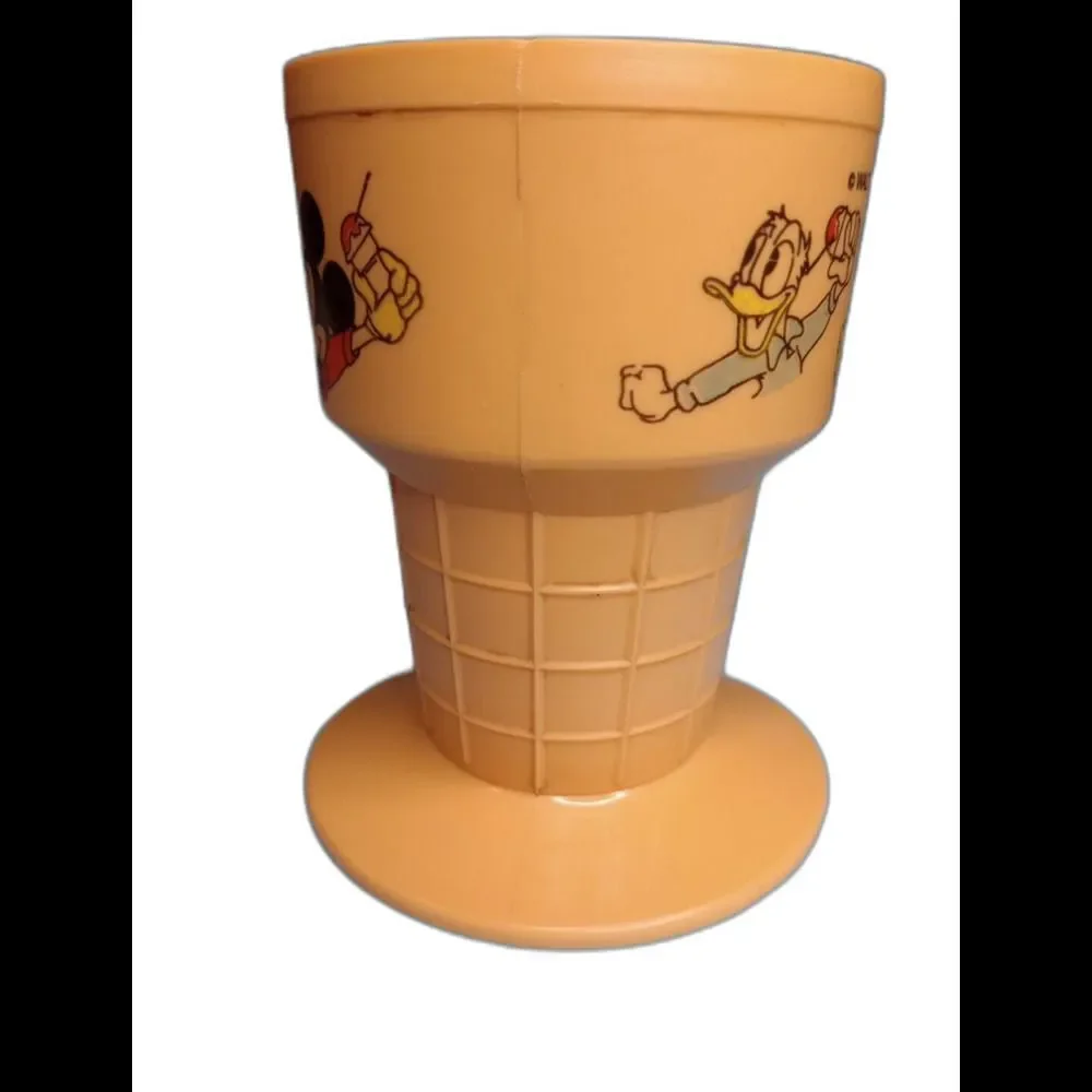 1970s Vintage Walt Disney Ice Cream Cone Cup Mickey Minnie Mouse Pluto Donald - Picture 4 of 6